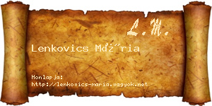 Lenkovics Mária névjegykártya