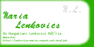 maria lenkovics business card